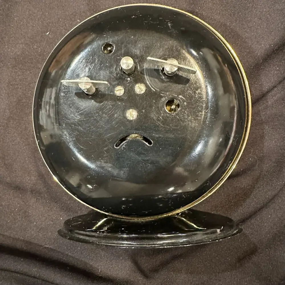 Vintage Spartus Big Bell Winding Alarm Clock Luminous Face Non working